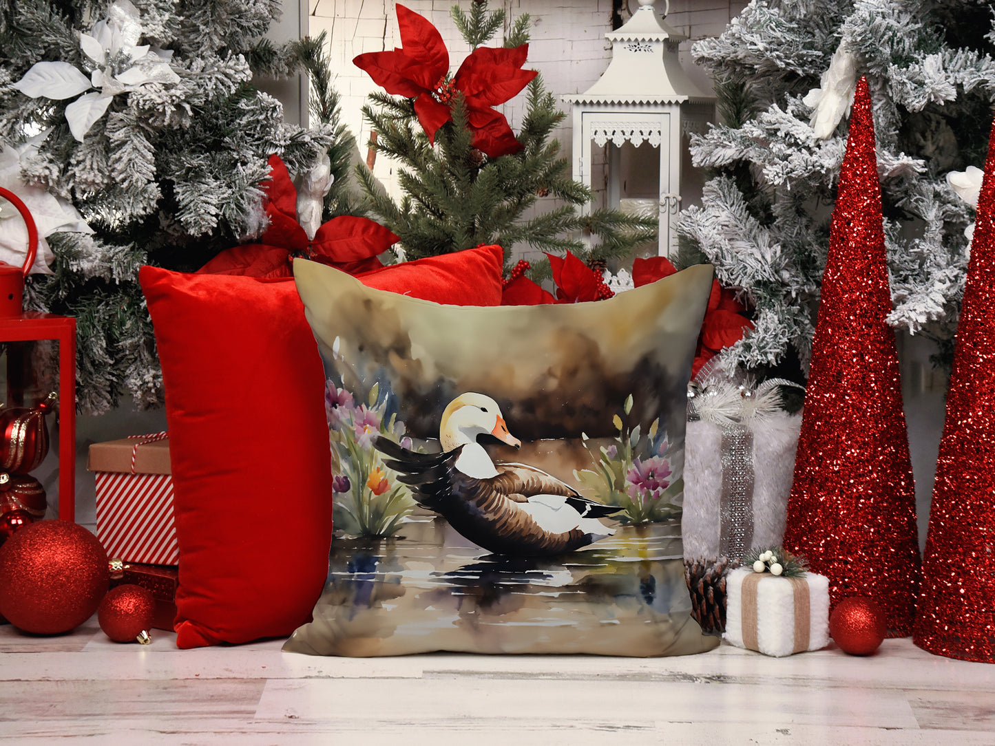 Common Eider Duck Throw Pillow