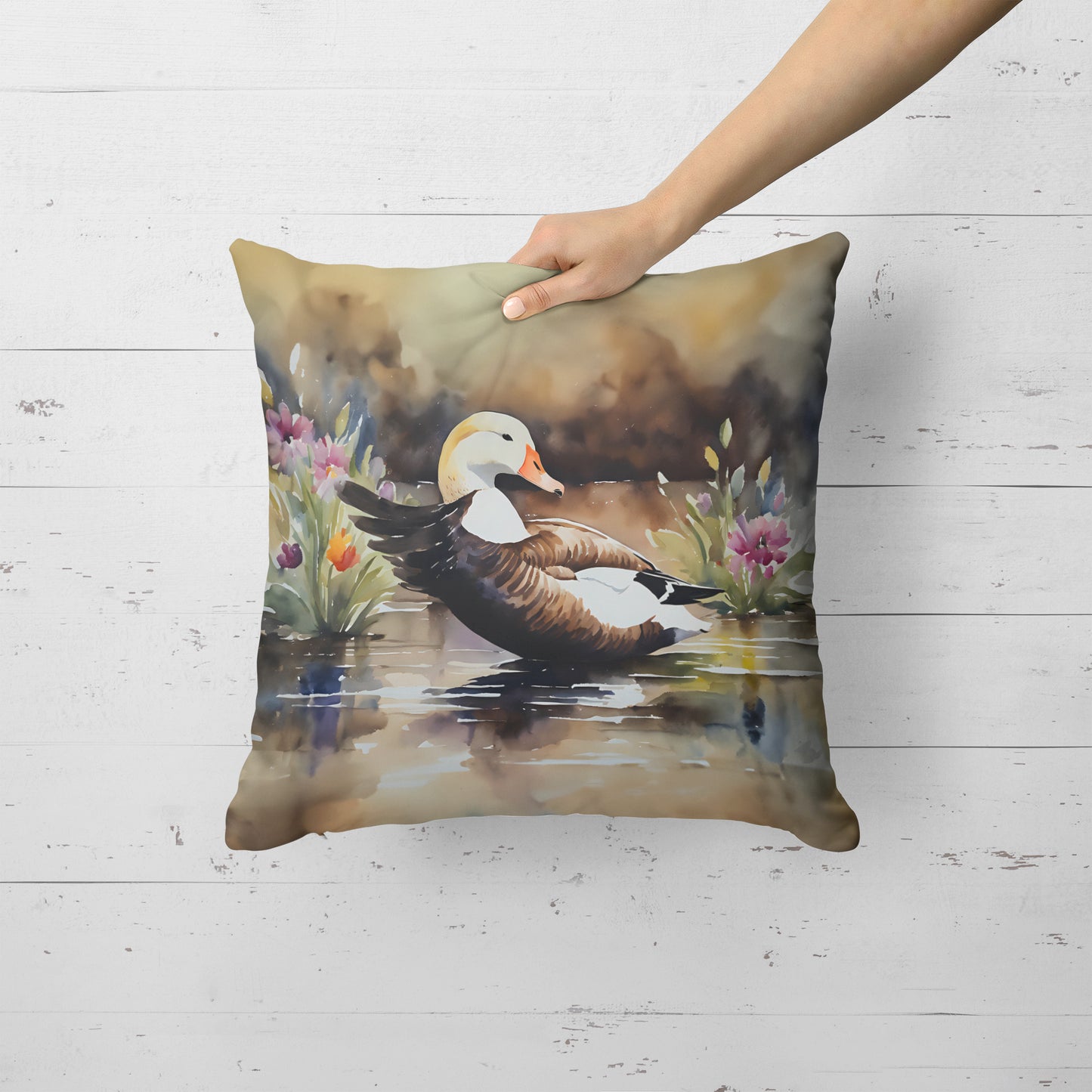 Common Eider Duck Throw Pillow