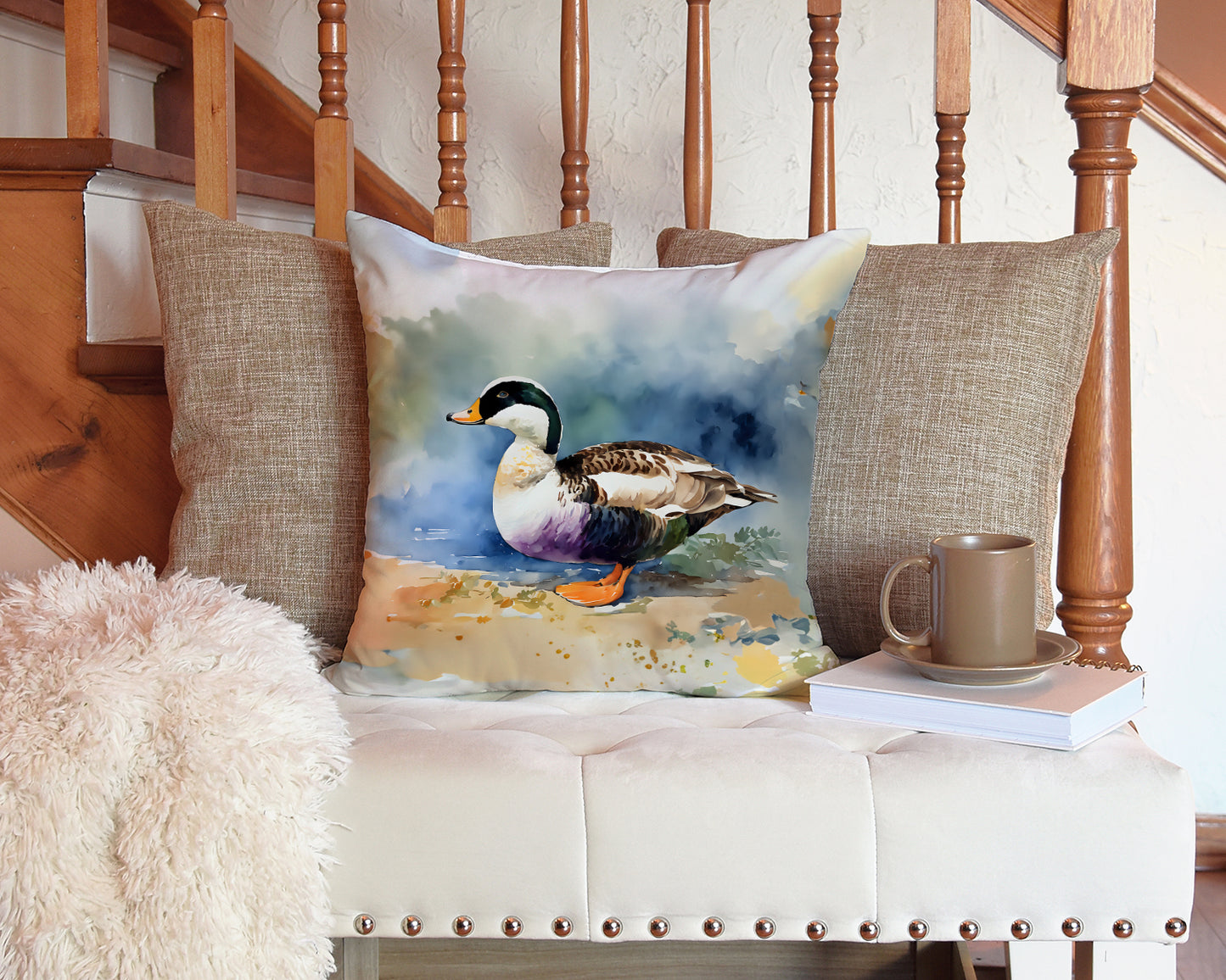 Common Eider Duck Throw Pillow