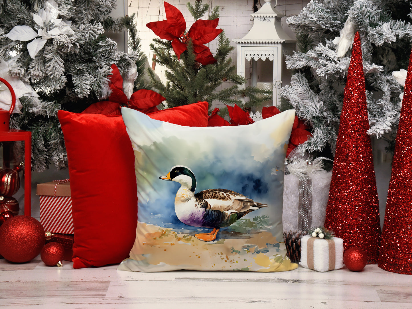 Common Eider Duck Throw Pillow