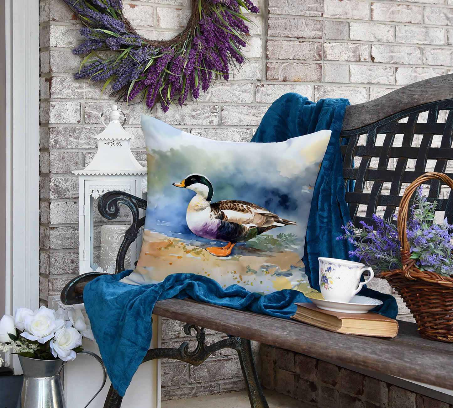 Common Eider Duck Throw Pillow