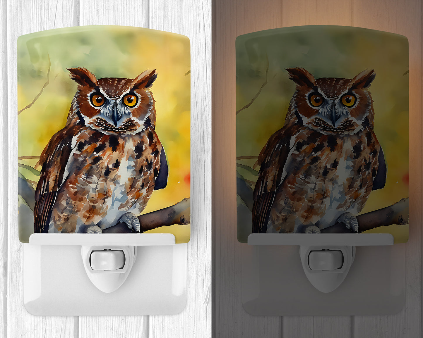 Eastern Screech Owl Ceramic Night Light