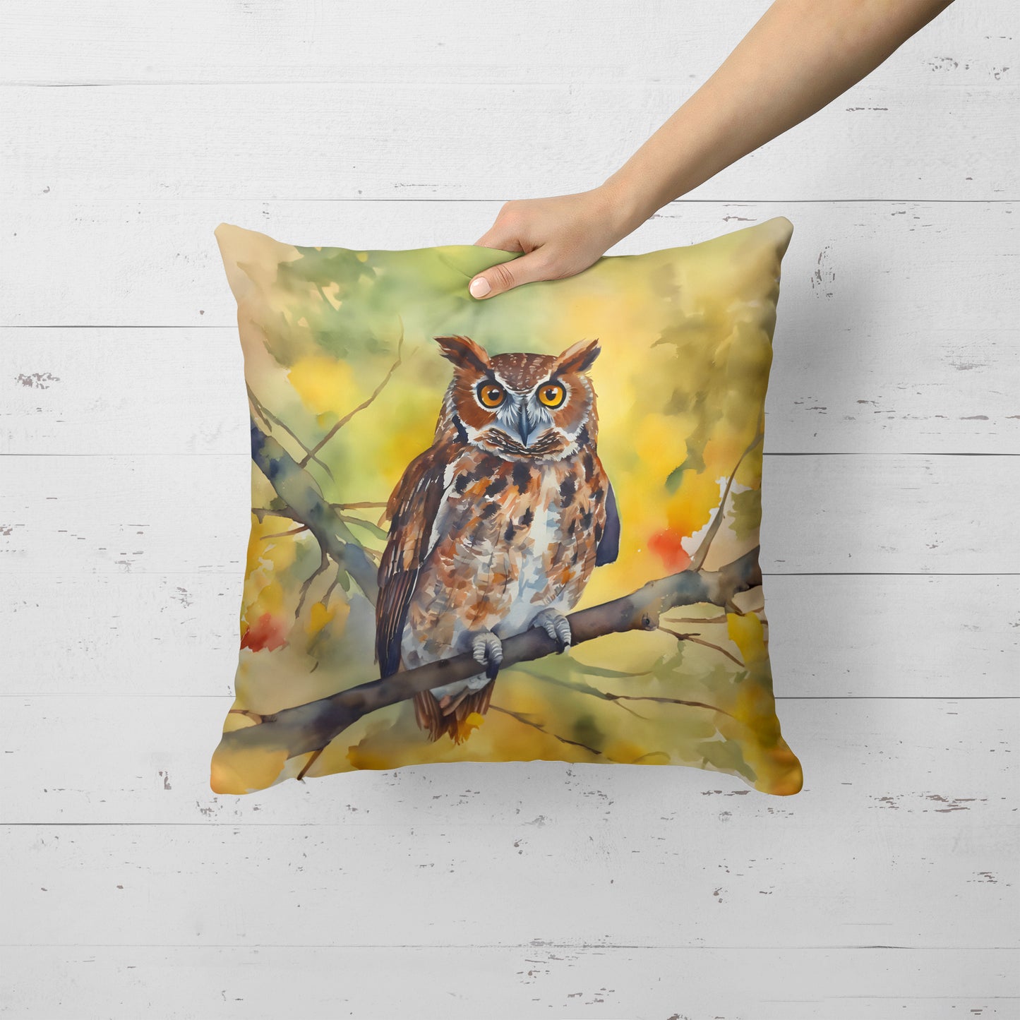 Eastern Screech Owl Throw Pillow