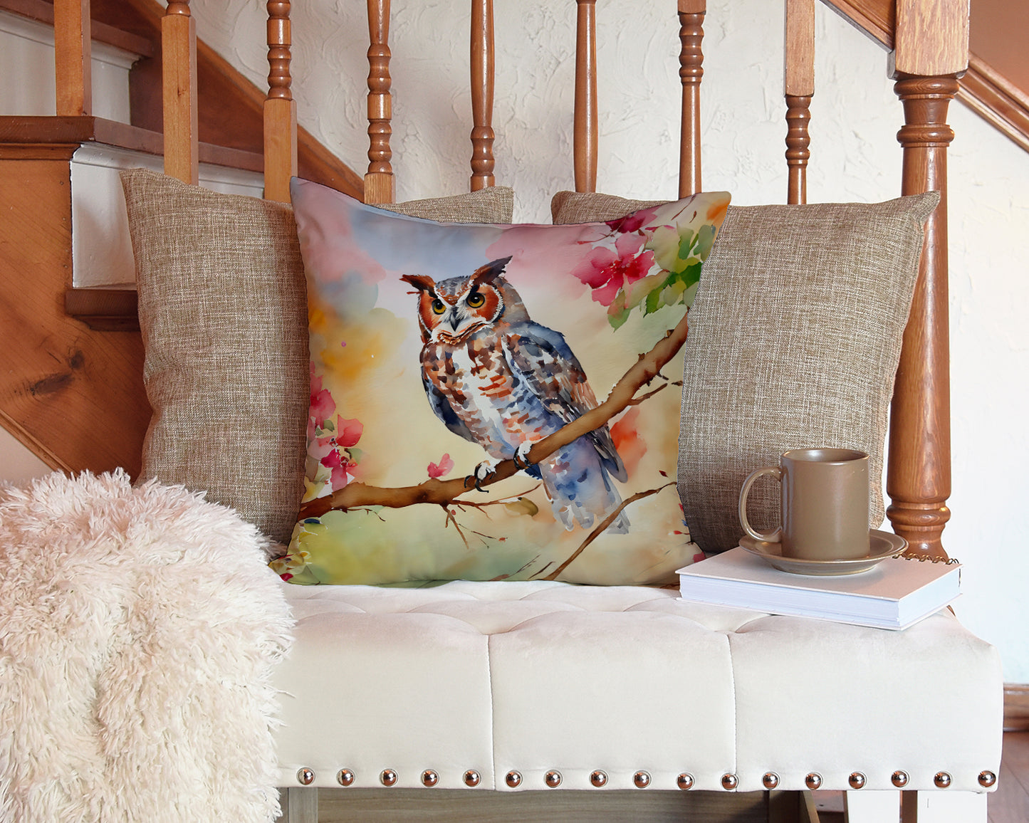 Eastern Screech Owl Throw Pillow