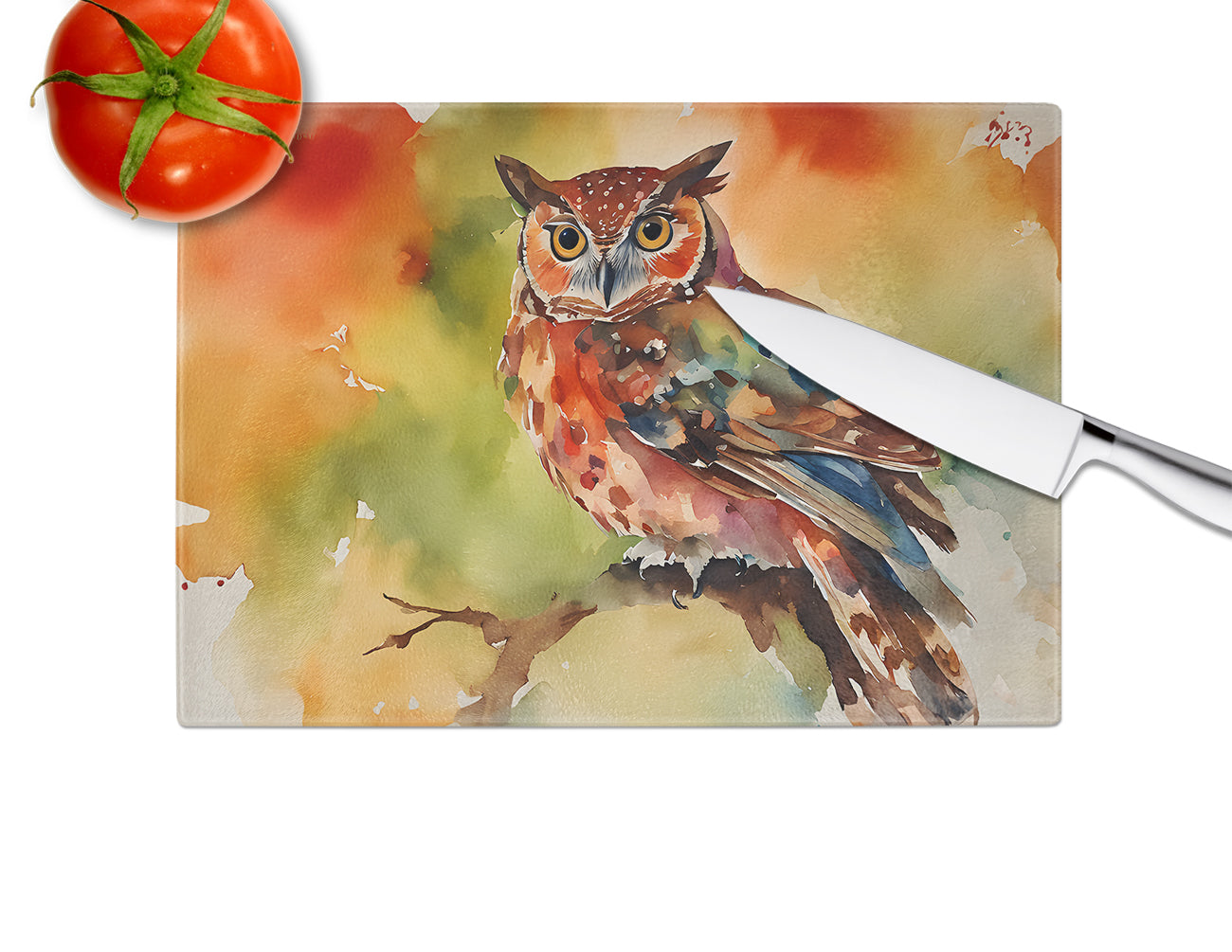 Elf Owl Glass Cutting Board