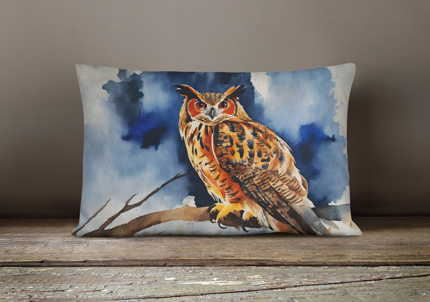 Eurasian Eagle Owl Throw Pillow