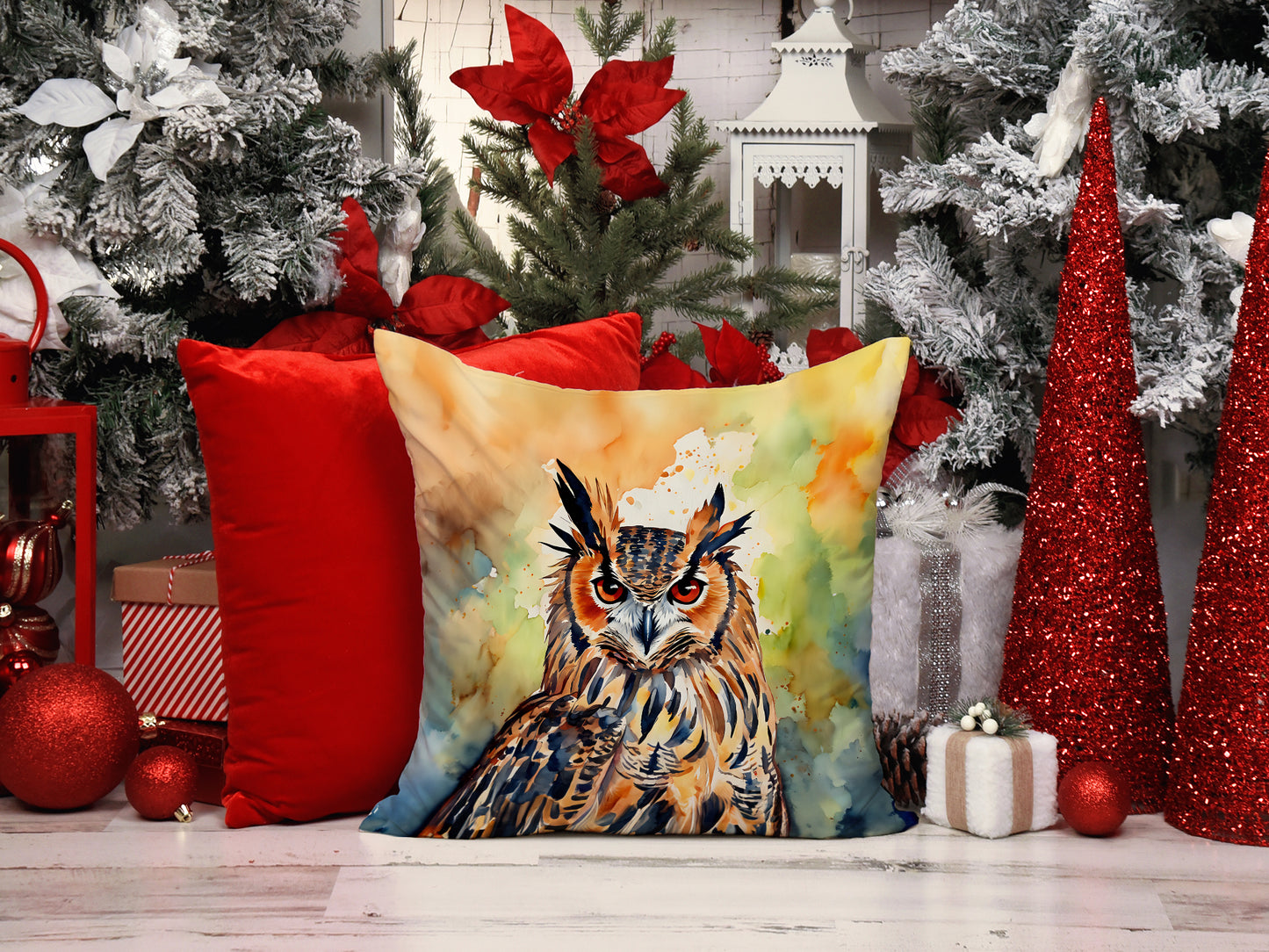 Eurasian Eagle Owl Throw Pillow