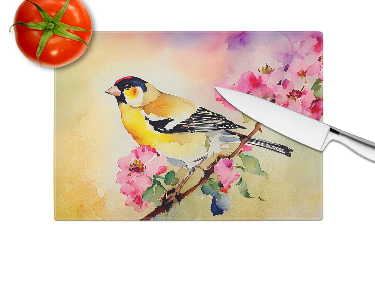 Goldfinch Glass Cutting Board