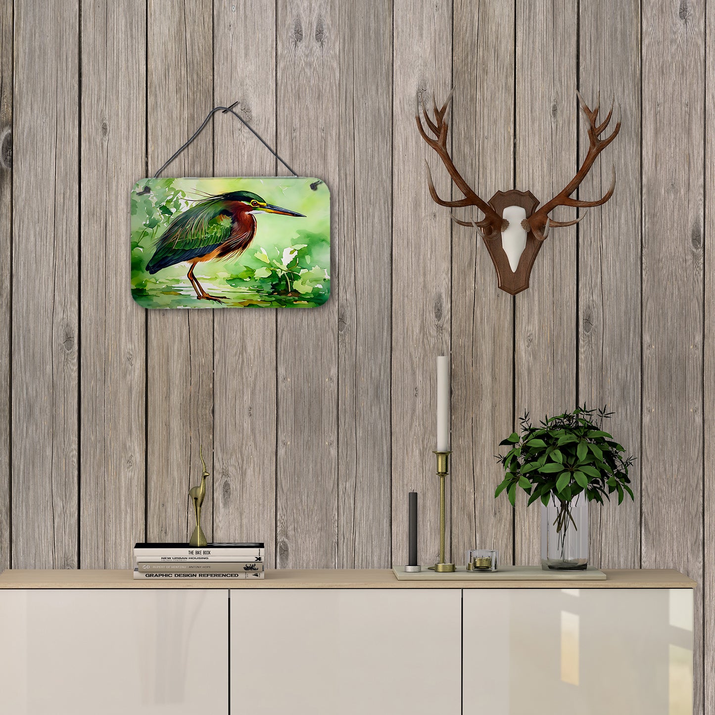 Green Heron Wall or Door Hanging Prints