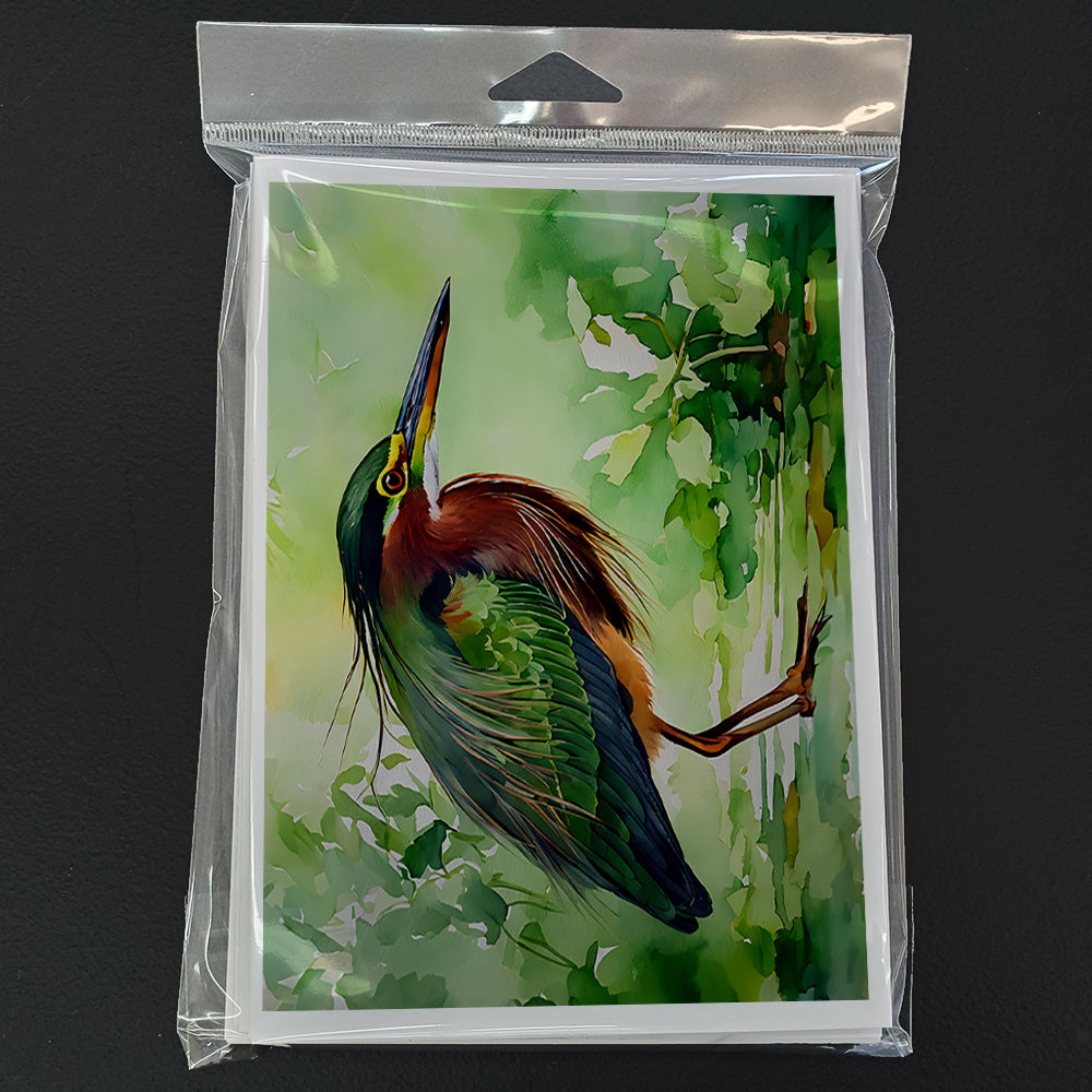 Green Heron Greeting Cards Pack of 8