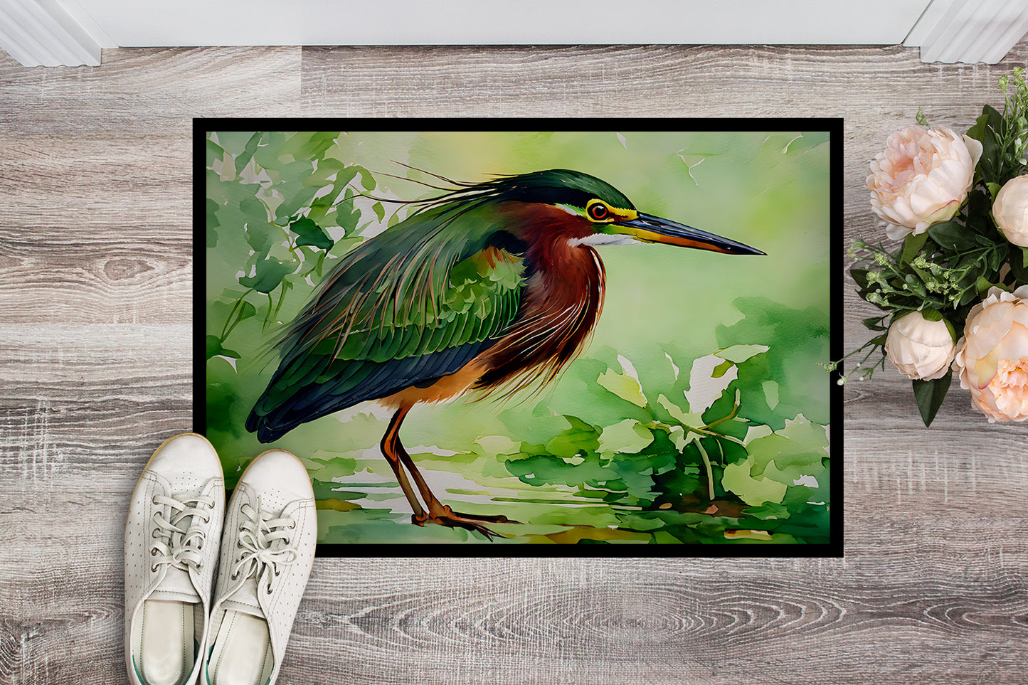 Green Heron Doormat