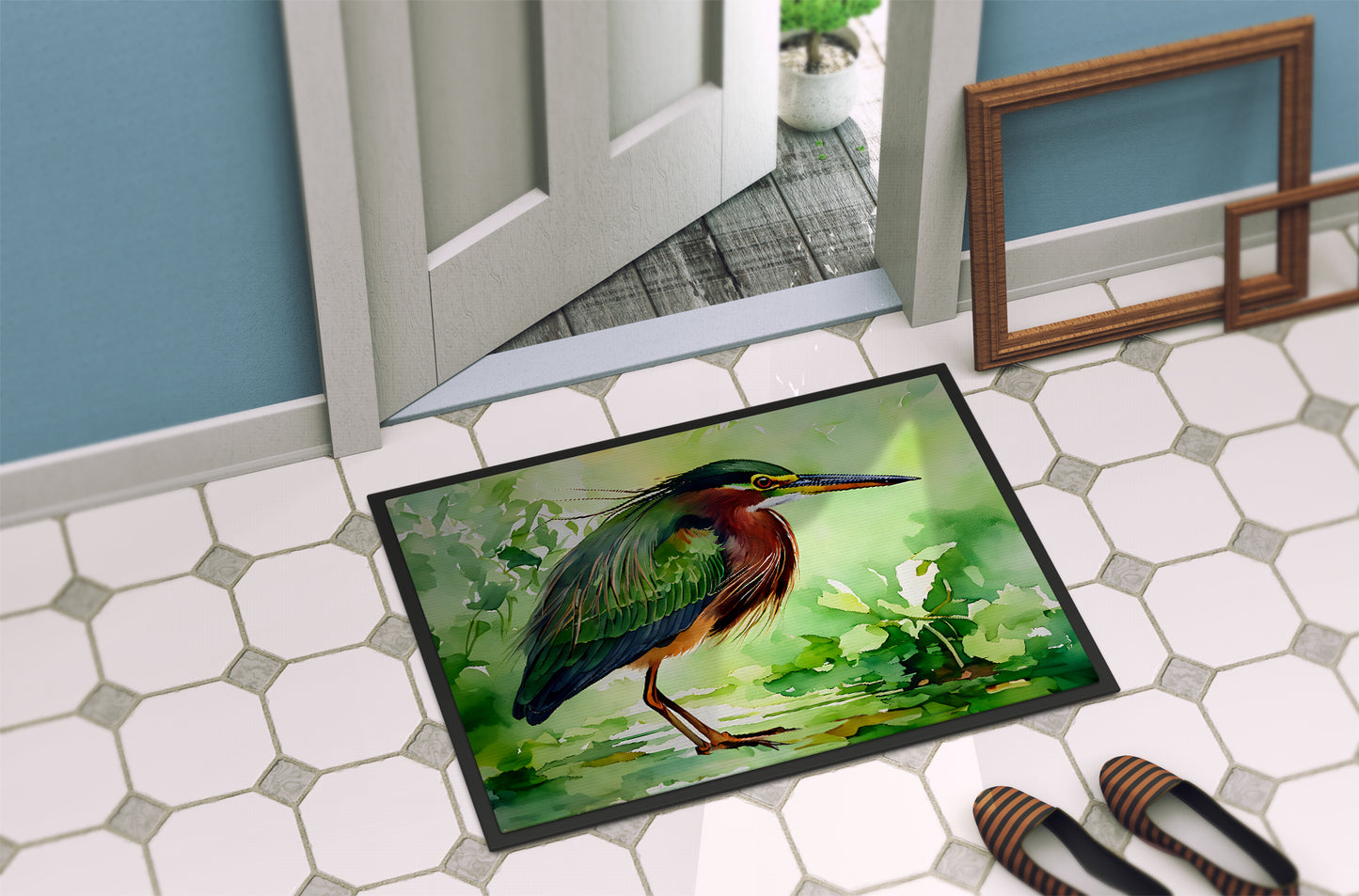 Green Heron Doormat