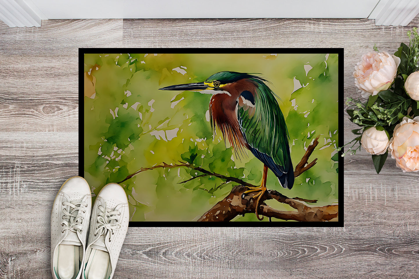 Green Heron Doormat