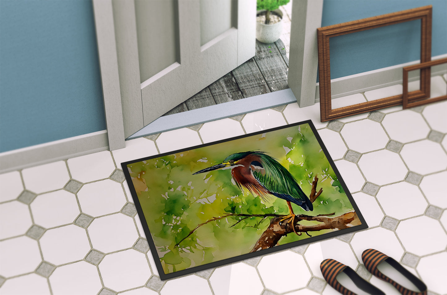 Green Heron Doormat