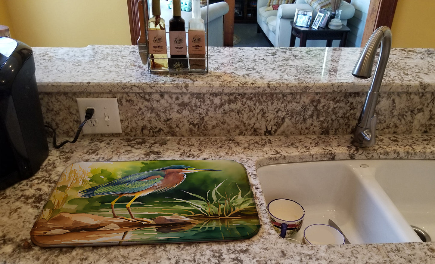 Green Heron Dish Drying Mat