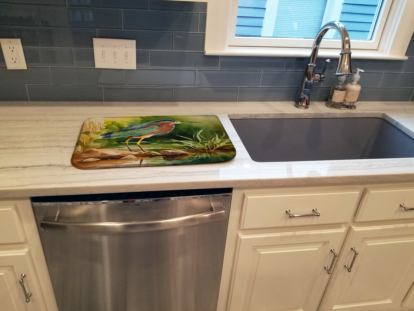 Green Heron Dish Drying Mat