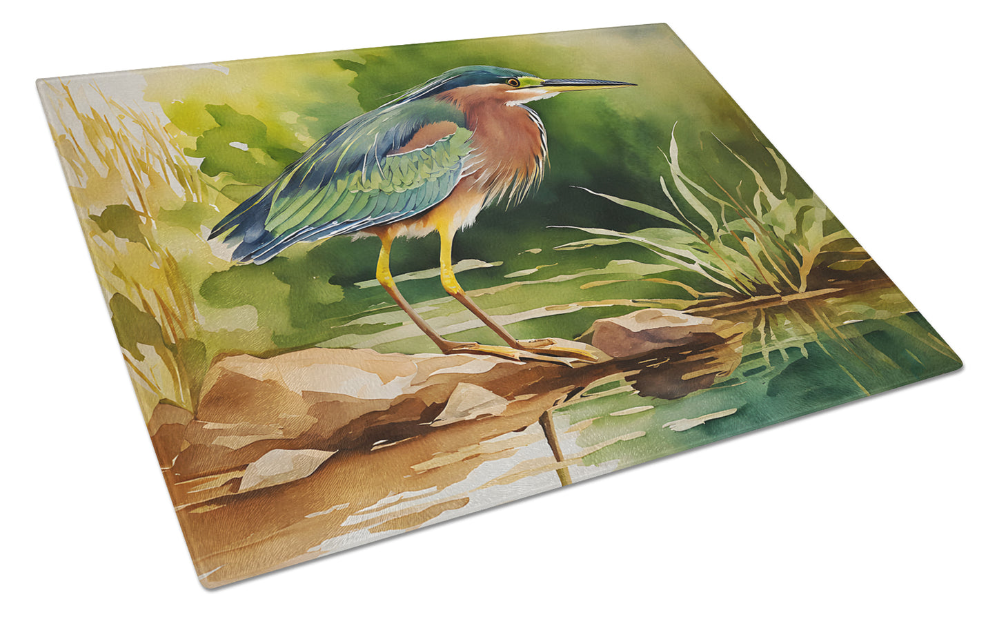 Buy this Green Heron Glass Cutting Board