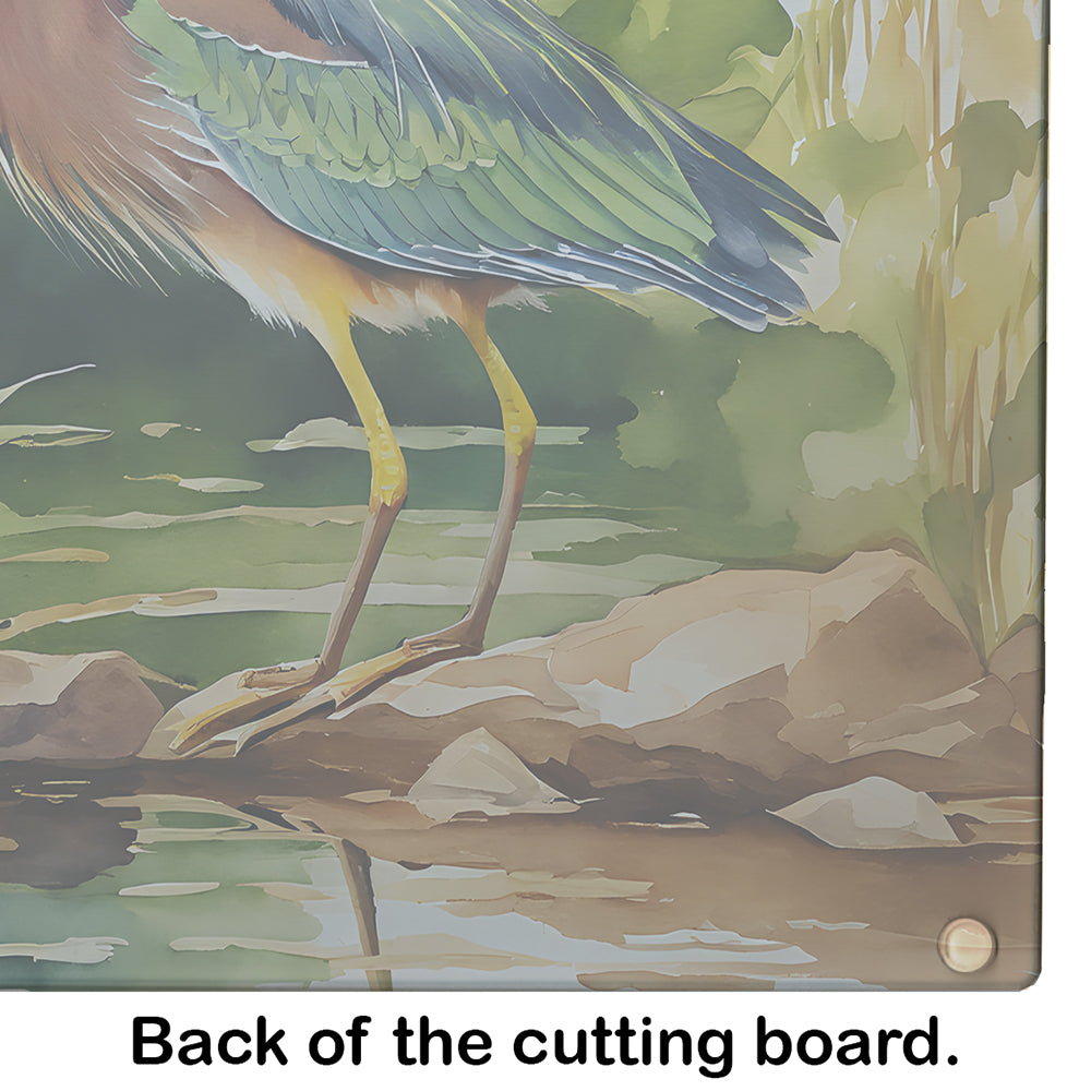 Green Heron Glass Cutting Board