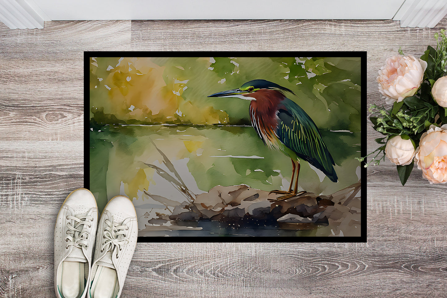 Green Heron Doormat