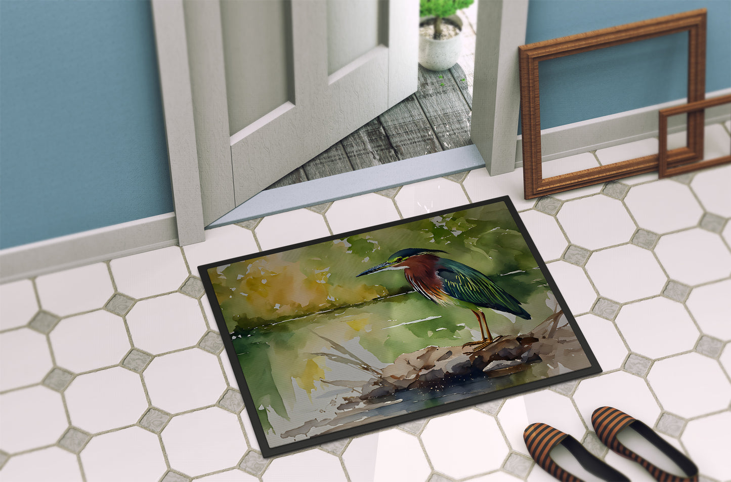 Green Heron Doormat