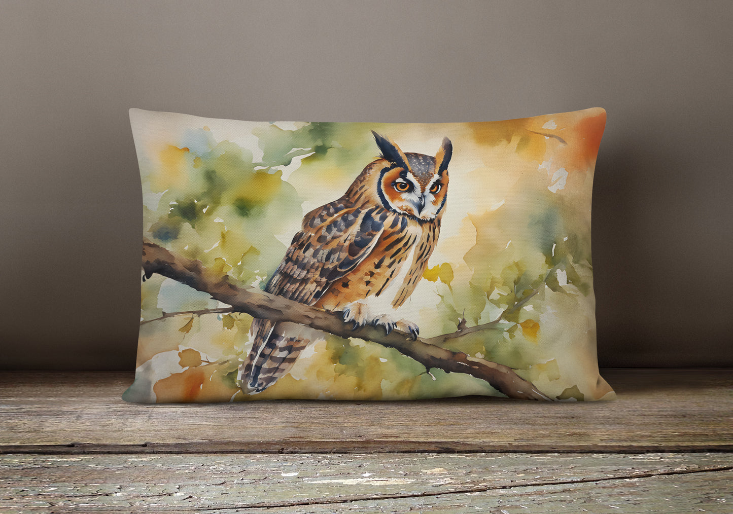 Long-Eared Owl Throw Pillow