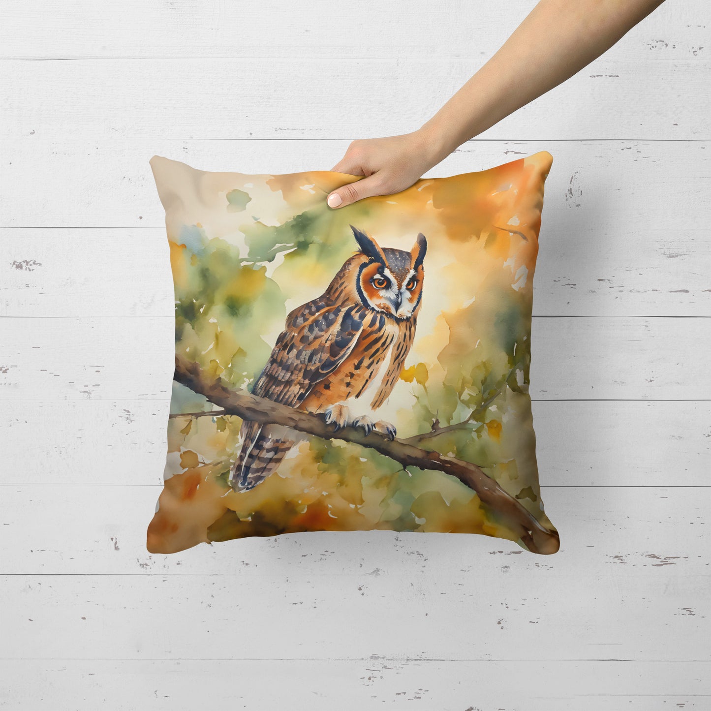 Long-Eared Owl Throw Pillow