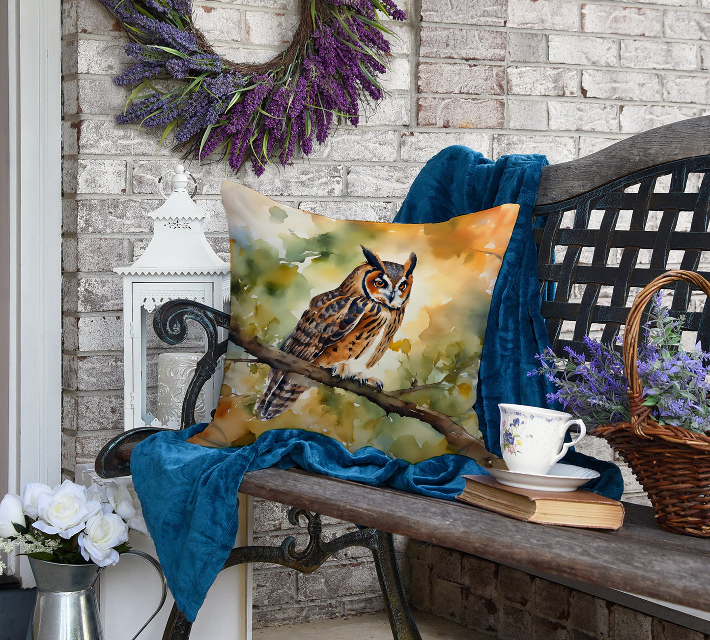 Long-Eared Owl Throw Pillow