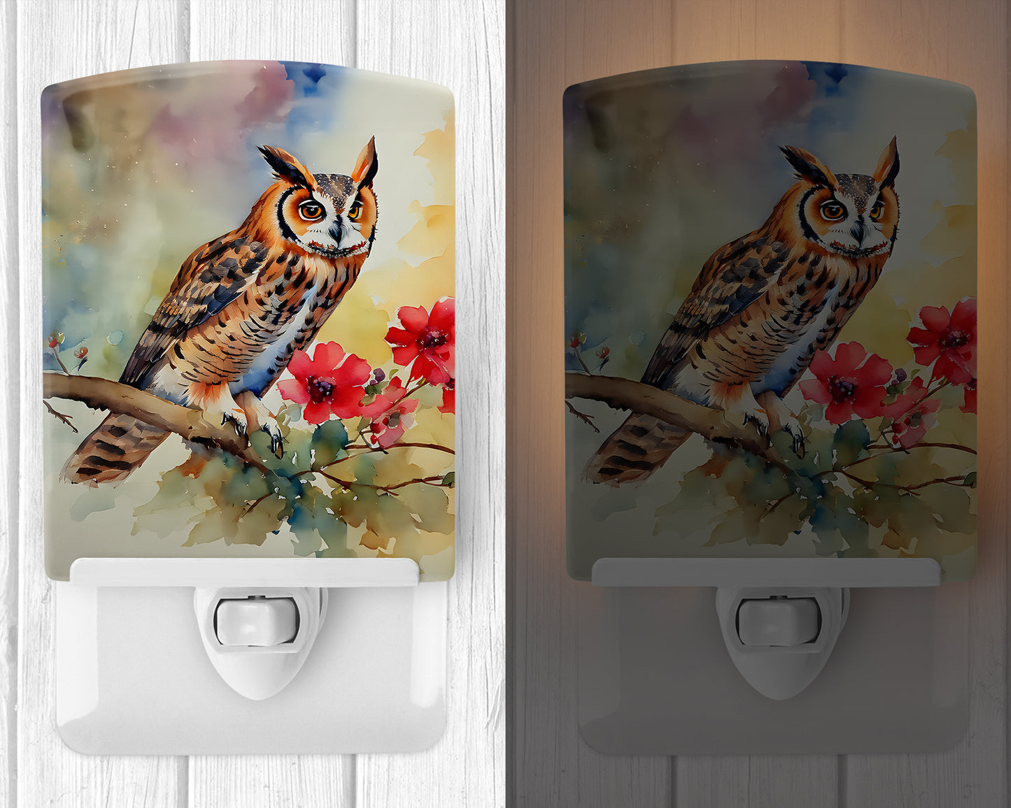 Long-Eared Owl Ceramic Night Light