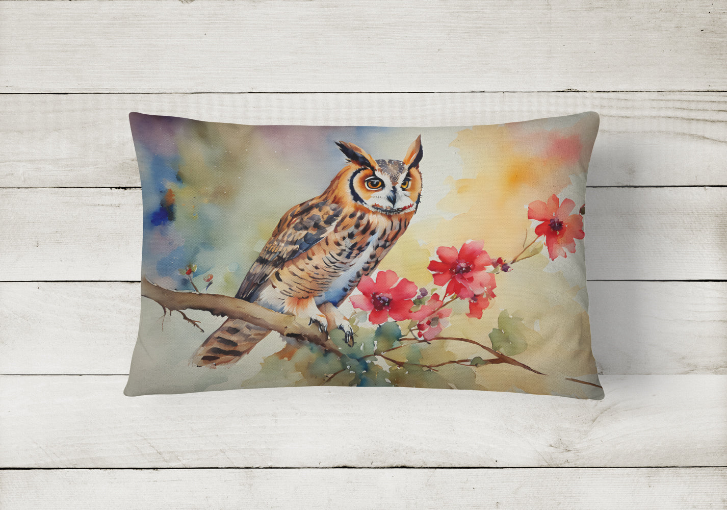 Long-Eared Owl Throw Pillow