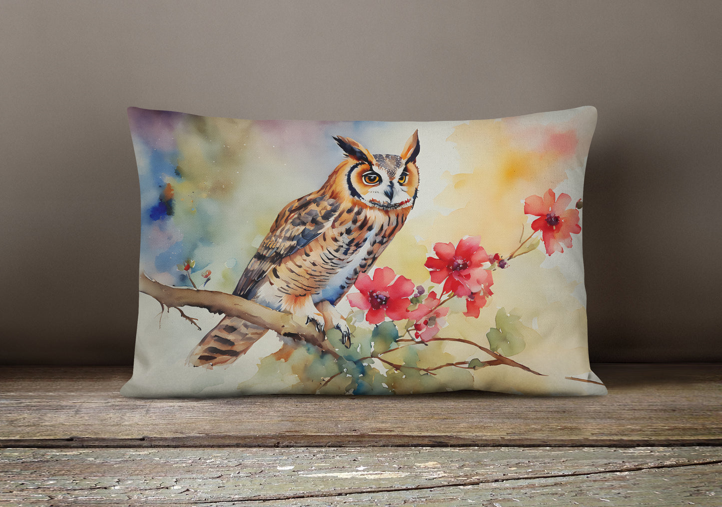 Long-Eared Owl Throw Pillow