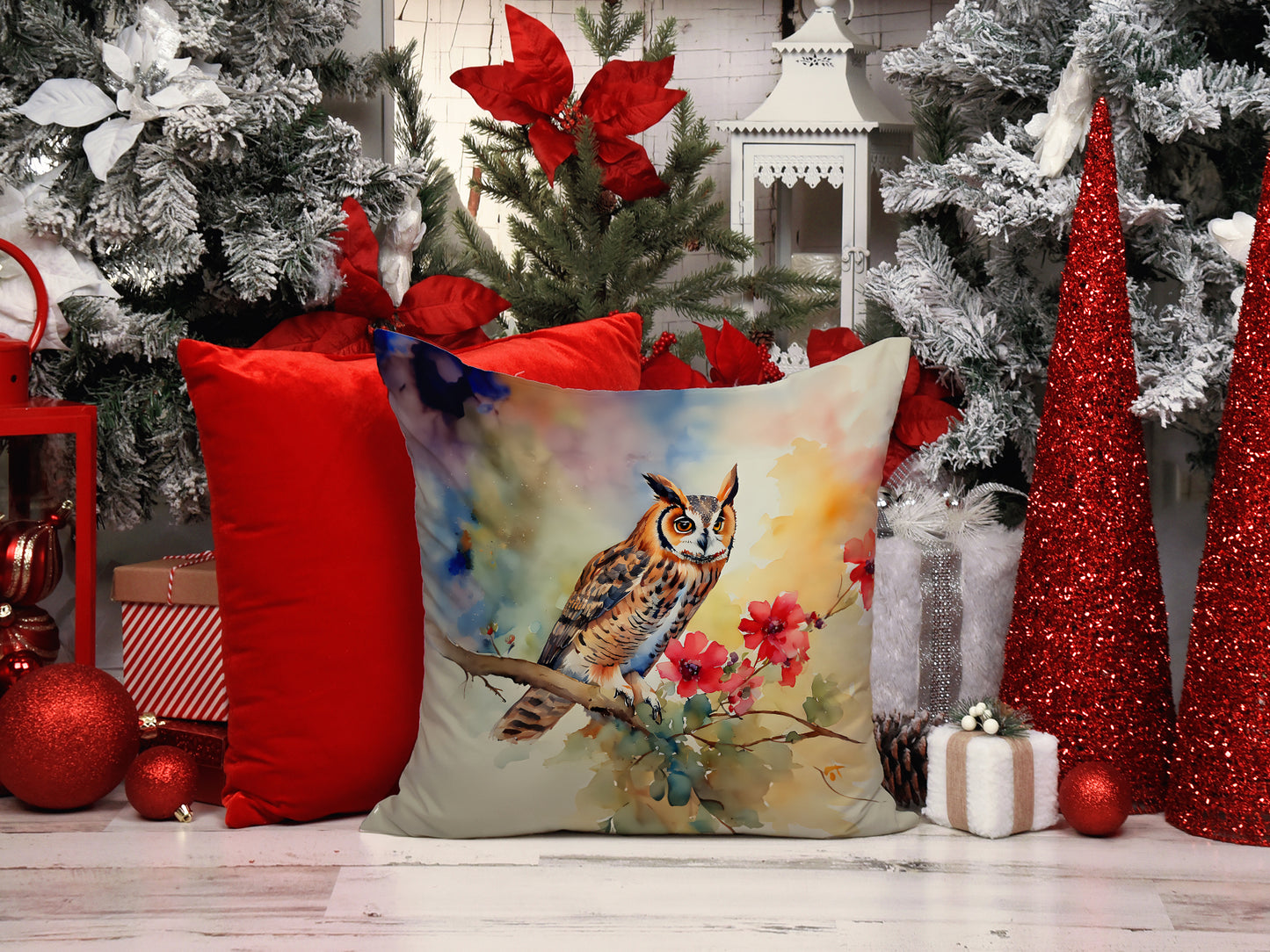 Long-Eared Owl Throw Pillow