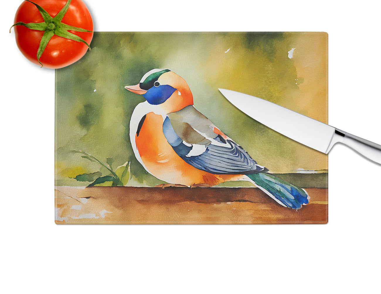 Mandarin Duck Glass Cutting Board