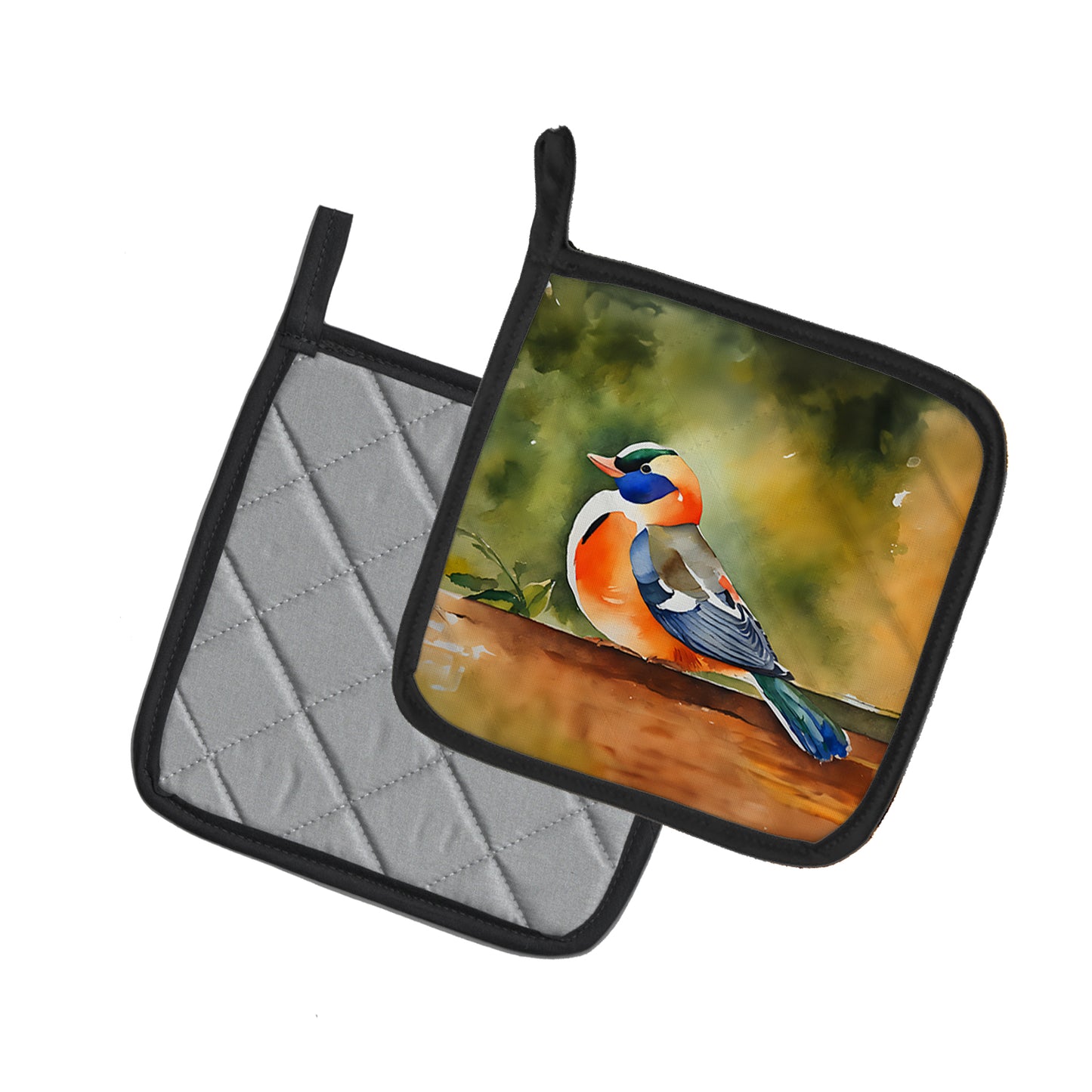 Mandarin Duck Pair of Pot Holders