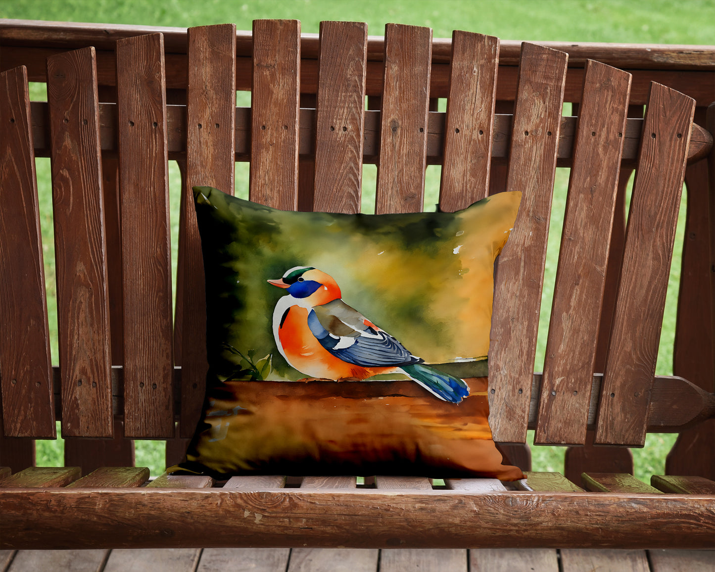 Mandarin Duck Throw Pillow