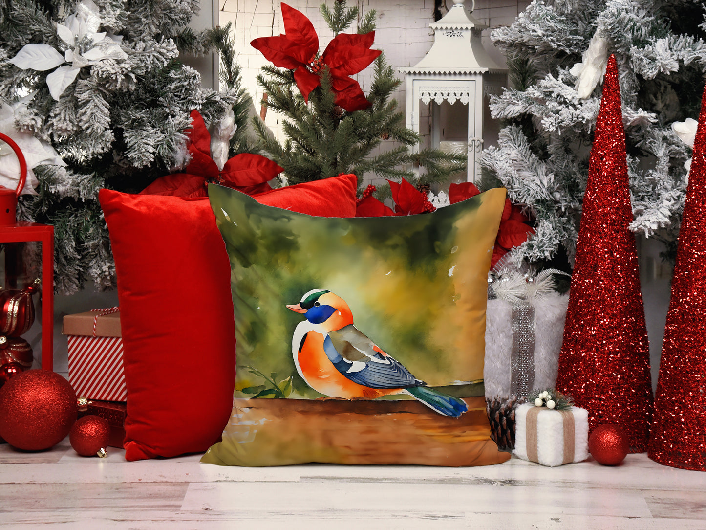 Mandarin Duck Throw Pillow