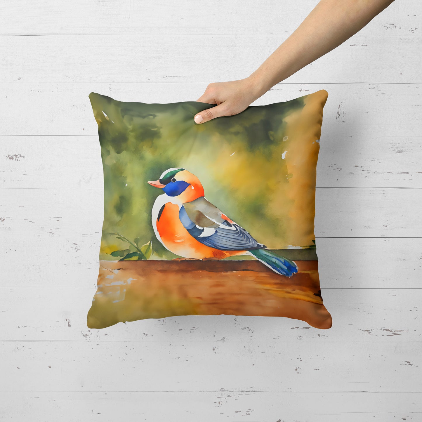 Mandarin Duck Throw Pillow