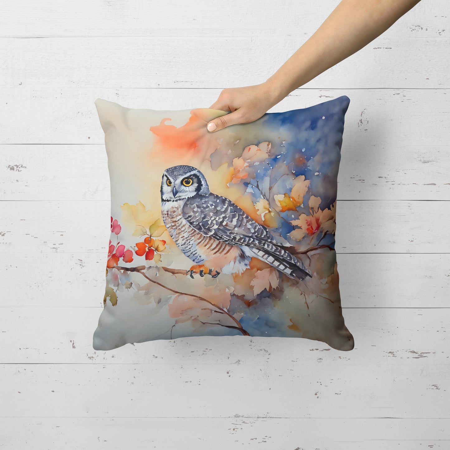 Northern Hawk Owl Throw Pillow