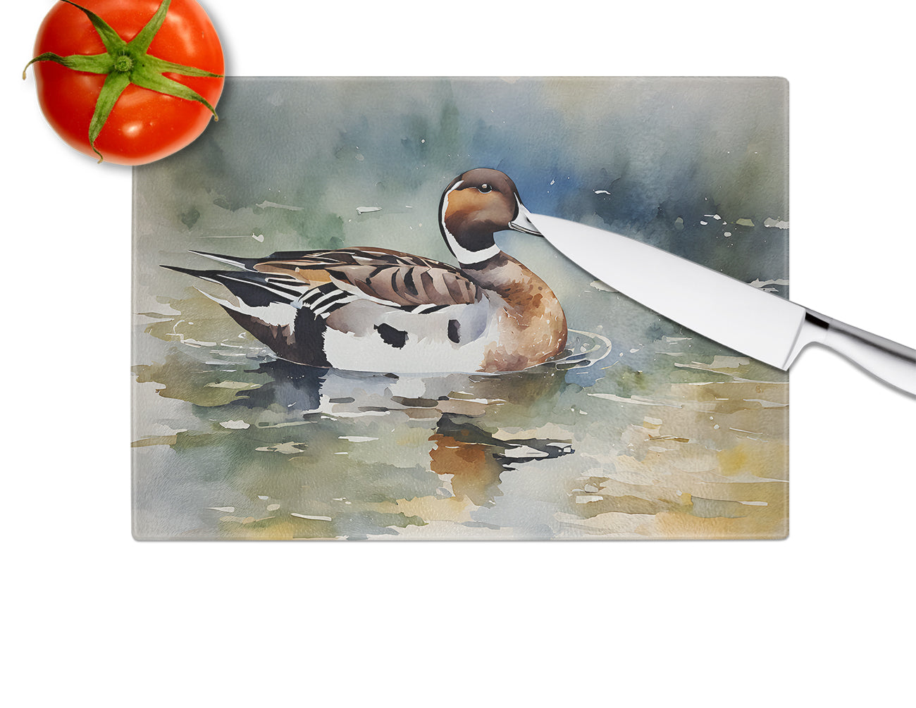 Northern Pintail Glass Cutting Board