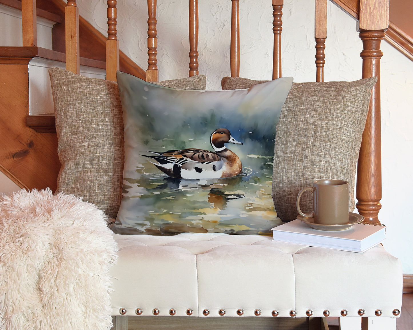 Northern Pintail Throw Pillow