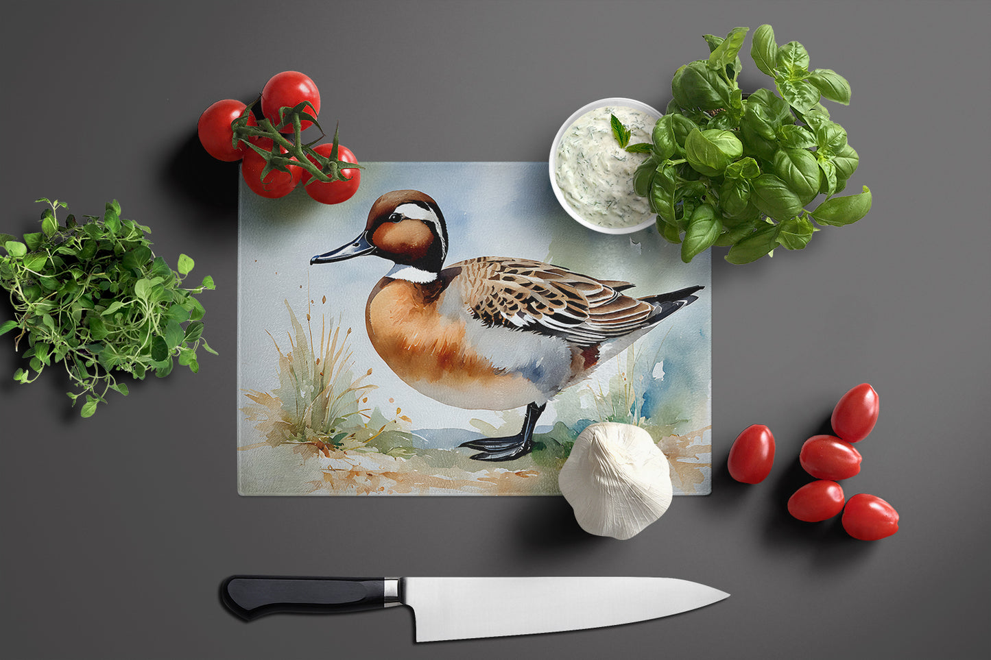 Northern Pintail Glass Cutting Board