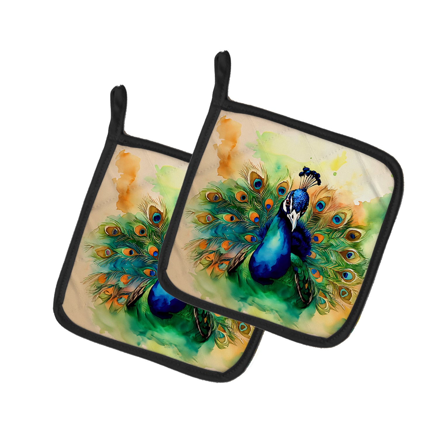 Buy this Peacock Pair of Pot Holders