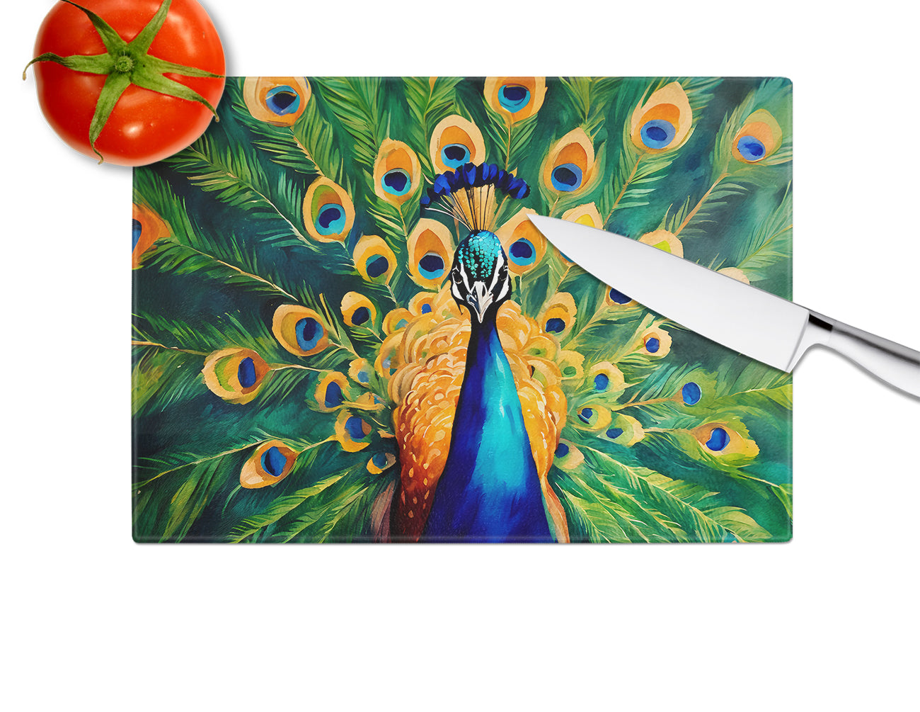 Peacock Glass Cutting Board