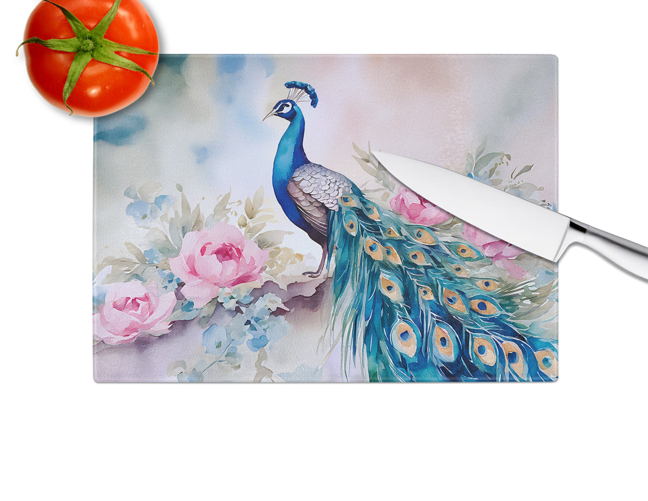 Peacock Glass Cutting Board