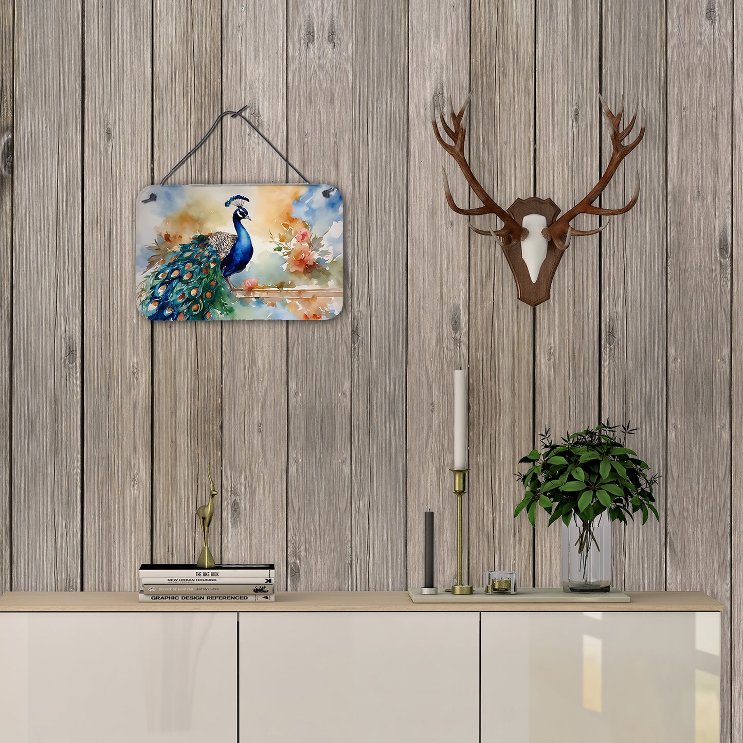 Peacock Wall or Door Hanging Prints