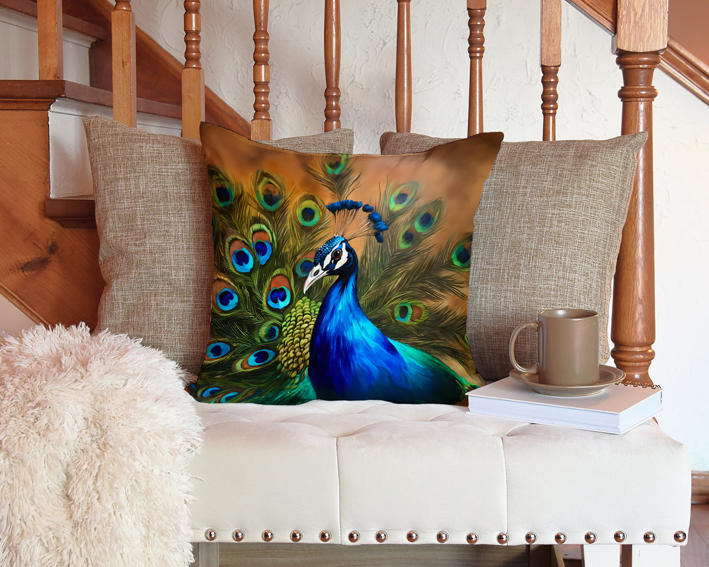 Peacock Throw Pillow