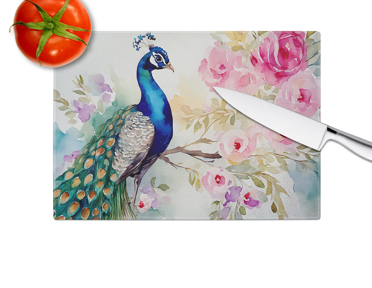 Peacock Glass Cutting Board