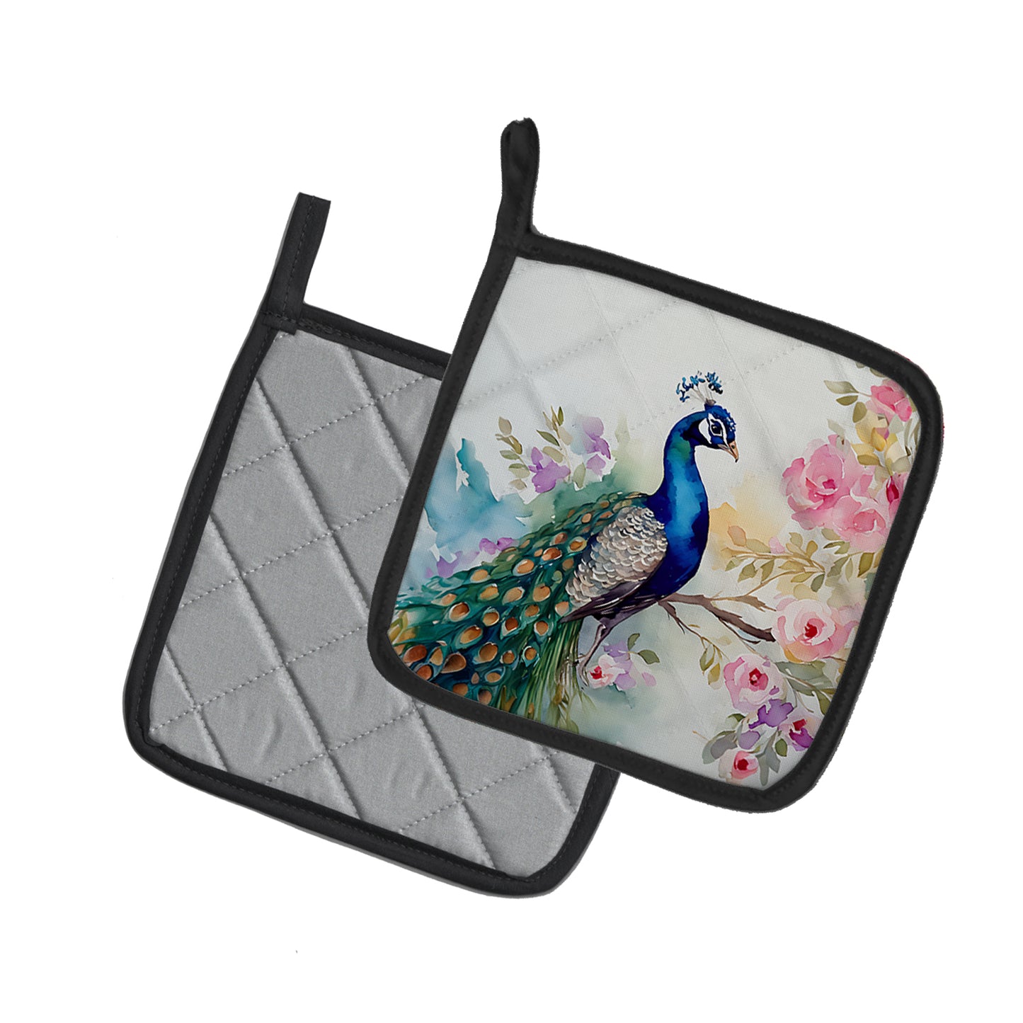 Peacock Pair of Pot Holders