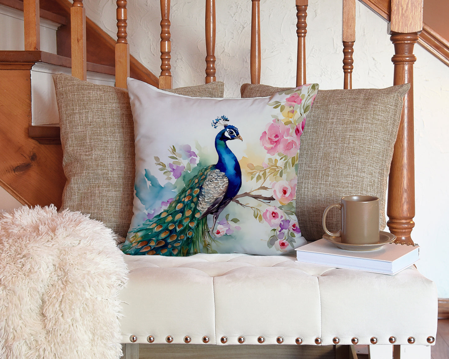 Peacock Throw Pillow