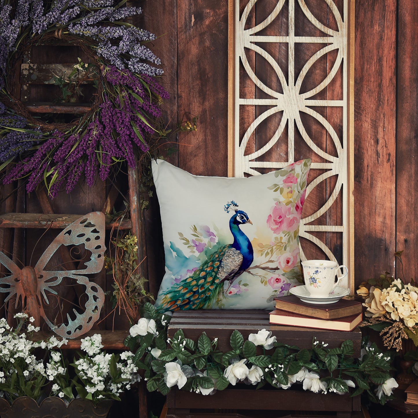 Peacock Throw Pillow