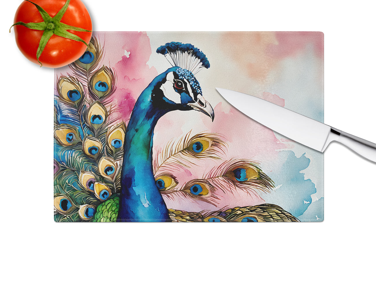 Peacock Glass Cutting Board